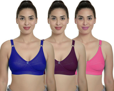 samvar Round C Women Minimizer Non Padded Bra(Blue, Maroon, Orange)