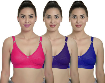 samvar Round C Women Minimizer Non Padded Bra(Dark Blue, Blue, Pink)