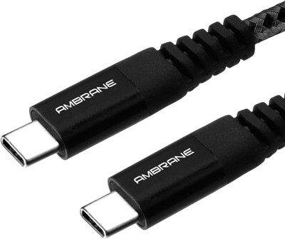 Ambrane RCTT-15 Type C to 1.5 m USB Type C Cable(Compatible with Smartphones, Black, One Cable)