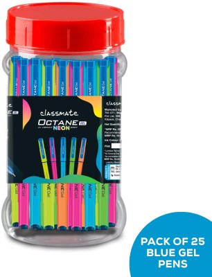 Classmate Octane Gel Gel Pen(Pack of 25, Ink Color - Blue)