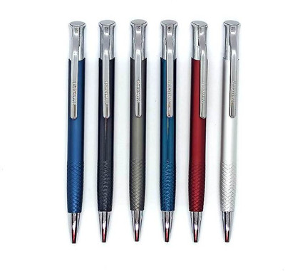 Hauser Germany Axis Metal Ball Pen Ball Pen(Pack of 6, Ink Color - Blue)