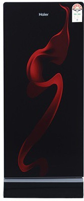 Haier 195 L Direct Cool Single Door 5 Star (2020) Refrigerator with Base Drawer(Spiral Glass Black, HRD-1955PSG-E)