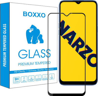 Boxxo Edge To Edge Tempered Glass for Realme Narzo 10a(Pack of 1)