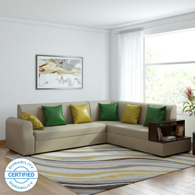 Muebles Casa Marco Leatherette 6 Seater Sofa(Finish Color - Beige)