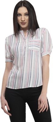 Cwtch Casual Half Sleeve Striped Women Multicolor Top