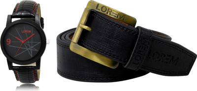 LOREM BL02-LR31 Combo Of Waist belt & Analog Watch  - For Men
