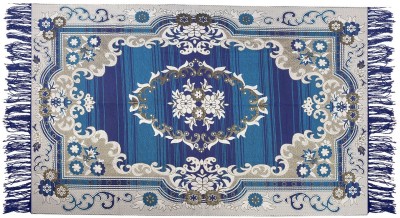 KUBER INDUSTRIES Blue Cotton Carpet(5 ft,  X 7 ft, Rectangle)