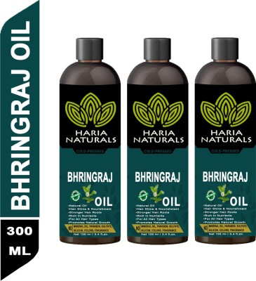 Haria Naturals Cold Pressed Bhringraj Oil 300 ml Pack of 3 Hair Oil(300 ml)