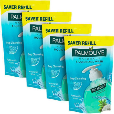 PALMOLIVE Sea Minerals Handwash Refill Pack - 185ml (Pack of 4) Hand Wash Pouch(4 x 185 ml)
