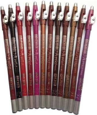 ads Perfect Eye and Lip Liner Pencil with Sharpener (Eye Liner, Lip Liner Pencil 12 Pieces) (Multi color)(Multi color)