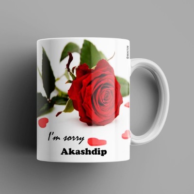 Beautum Akashdip I AM SORRY Printed White Model No:BYSIMG000720 Ceramic Coffee Mug(350 ml)