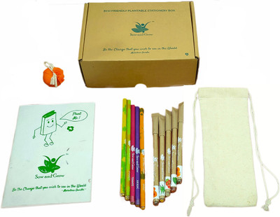 Sow and Grow Recycled Handmade plantable seed diary A5 Note Pad Unruled 40 Pages(White, Pack of 5)