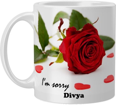 Beautum Divya I AM SORRY Printed White Model No:BYSIMG005091 Ceramic Coffee Mug(350 ml)