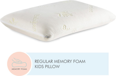 The White Willow Junior Size Pillow for Kids above 6 years of age Memory Foam Solid Sleeping Pillow Pack of 1(White)