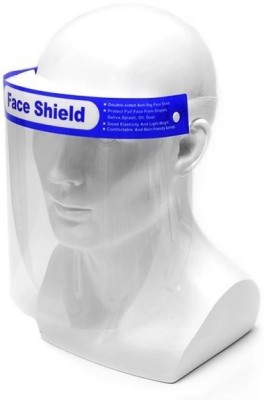 Arrakasta Crafts BACTERIA FILTER SHIELD PROTECTION Disposable Face Shield with Adjustable Elastic Strap Anti-Splash Unbreakable Clear Multi Use Protective Facial Cover Transparent Full Face Visor with Eye & Head Protection Safety Cap(Size - L)