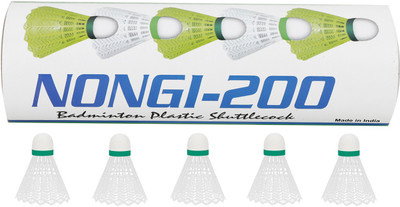 Nongi A1 Plastic Shuttle  - White(Medium, 77, Pack of 5)