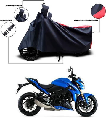 ANTHUB Two Wheeler Cover for Suzuki(Red, Black)