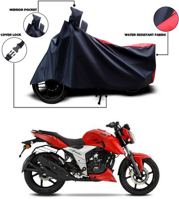 ANTHUB Two Wheeler Cover for TVS(Apache RTR 160 4V, Red, Black)