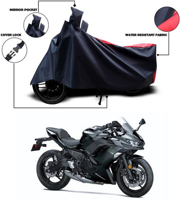 ANTHUB Two Wheeler Cover for Kawasaki(Ninja 650, Red, Black)