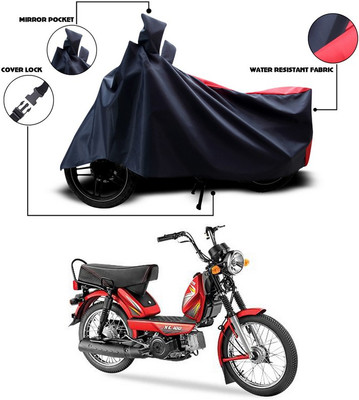 Shelterhub Enterprises Two Wheeler Cover for TVS(Black, Red)