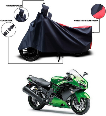 ANTHUB Two Wheeler Cover for Kawasaki(Ninja ZX 14R, Red, Black)