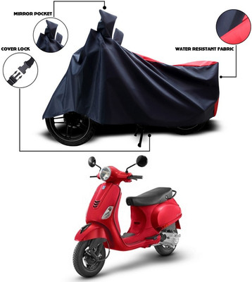 ANTHUB Two Wheeler Cover for Vespa(Urban Club, Red, Black)