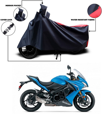 ANTHUB Two Wheeler Cover for Suzuki(Red, Black)
