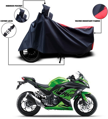 ANTHUB Two Wheeler Cover for Kawasaki(Ninja 300, Red, Black)
