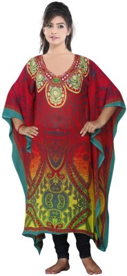 HSFS Printed Poly Georgette Women Kaftan