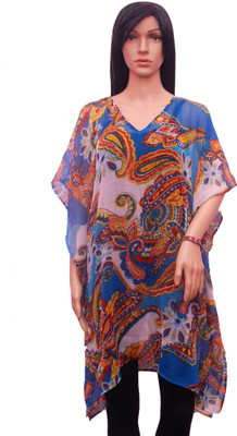 

Hanlax Paisley Georgette Women's Kaftan, Multicolor