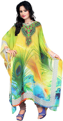 HSFS Printed Poly Georgette Women Kaftan