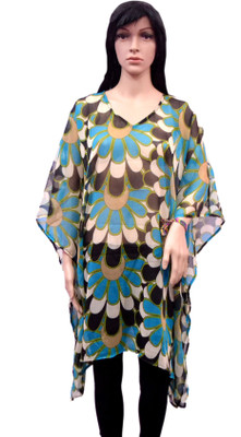 

Hanlax Printed Chiffon Women's Kaftan, Multicolor