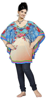 HSFS Printed Poly Georgette Women Kaftan