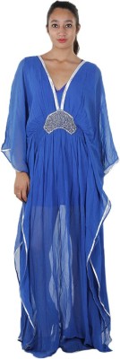 Anekaant Solid Poly Georgette Women Kaftan