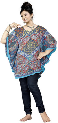 HSFS Printed Poly Georgette Women Kaftan