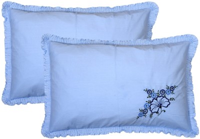 KUBER INDUSTRIES Embroidered Pillows Cover(Pack of 2, 67.5 cm*42.5 cm, Blue)