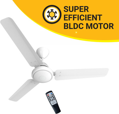 Atomberg Efficio 1200 mm BLDC Motor with Remote 3 Blade Ceiling Fan(White, Pack of 1)