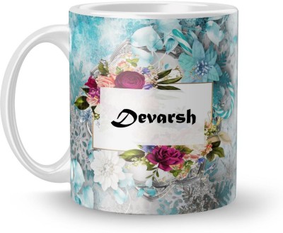 Beautum Name Devarsh Printed White Ceramic (350)ml Model YZ004645 Ceramic Coffee Mug(350 ml)