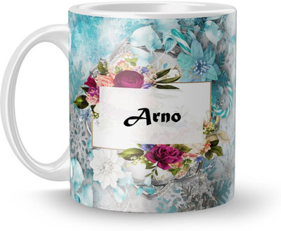 Beautum Name Arno Printed White Ceramic (350)ml Model No:BTNAMXYZ002059 Ceramic Coffee Mug(350 ml)