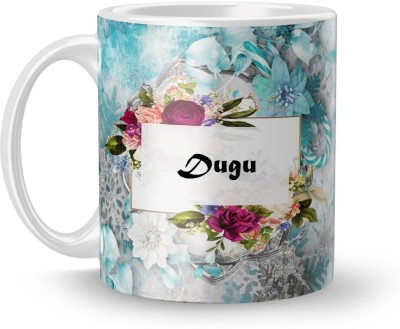 Beautum Name Dugu Printed White Ceramic (350)ml Model 005243 Ceramic Coffee Mug(350 ml)