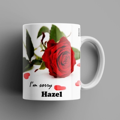 Beautum Hazel I AM SORRY Printed White Model No:BYSIMG006864 Ceramic Coffee Mug(350 ml)