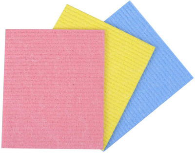 MobFest Multipurpose Cleaning Sponge Wipe, Scrub Pad Sponge Wipe Sponge Wipe(Regular, Pack of 3)