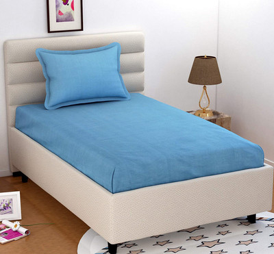 Divine Homes Microfiber Single Flat 150 TC Solid Bedsheet(Pack of 1, Aqua)