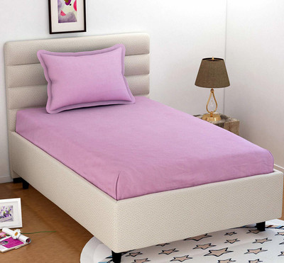 Divine Homes Microfiber Single Flat 150 TC Solid Bedsheet(Pack of 1, Baby Pink)
