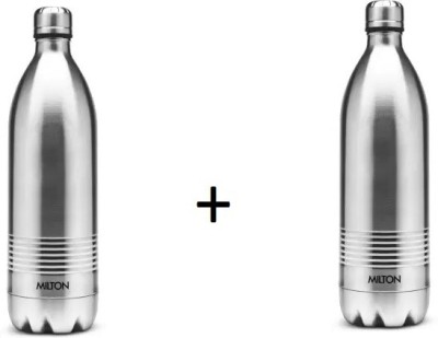 MILTON thermosteel duo dlx 1000+1000 ml combo 2000 ml Flask(Pack of 2, Silver, Steel)