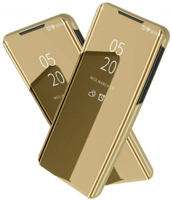 Elica Flip Cover for Samsung Galaxy S20 Ultra 5G(Gold, Shock Proof, Pack of: 1)