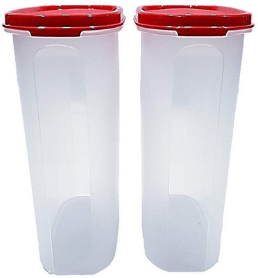 TUPPERWARE Polypropylene Cereal Dispenser  - 2300 ml(Pack of 2, White, Red)