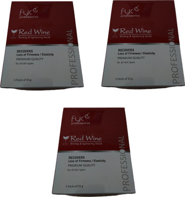FYC PROFESSIONAL Red Wine Firming & Tightening Facial Kit (Pack of 3)(3 x 18.33 g)