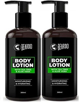 Beardo Body Lotion With Aloe Vera & Tea Tree Oil for Hydrating & Moisturizing  (600 ml)