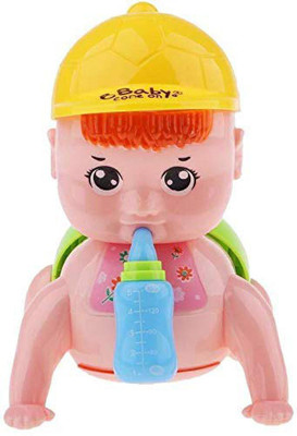 Toyvala Naughty Baby Running and Weeping Crawling Toy With Unique Music And 3D Lights(Multicolor)
